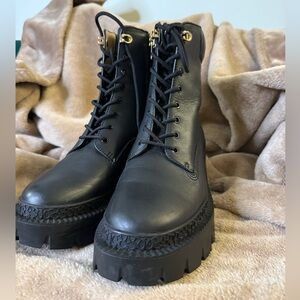 Black Lace-Up Women's Boots